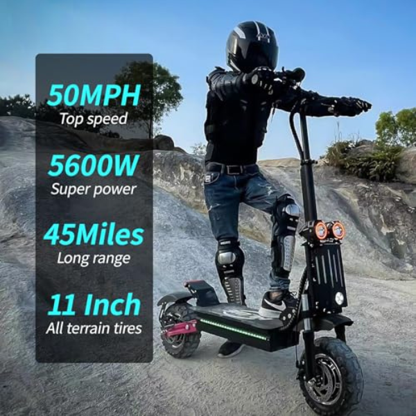 HLOIE GEN2 Adventure Dual-Motor Electric Scooter – 5600W, Up to 50MPH & 55 Mile Range