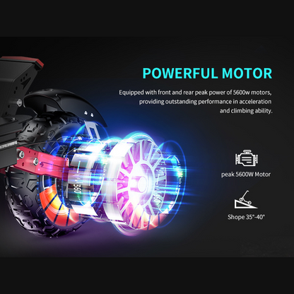 HLOIE GEN2 Adventure Dual-Motor Electric Scooter – 5600W, Up to 50MPH & 55 Mile Range